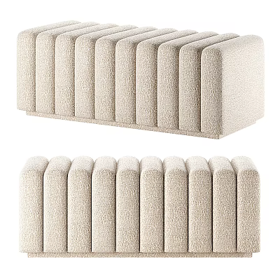 Modern sofa stool cream beige pedal 3d model