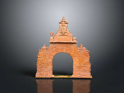 Gate House Stone Gate House Outdoor Articles Realistic 3d model