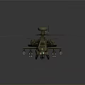 3D Rendered Armed Military Helicopter With Rotor Blades Missile Pods Radar Dome
