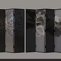 Modern Artistic Folding Screen With Elegant Pattern And Decorative Panels 3d model
