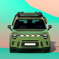 Green Off Road SUV With Roof Rack Modern Exterior And Stylish Design