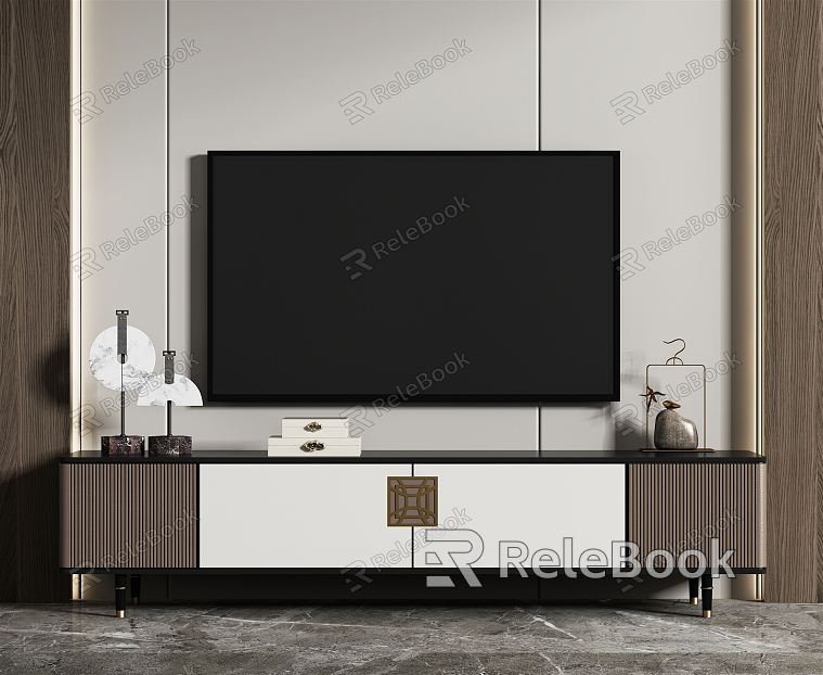 Modern TV cabinet TV background wall model