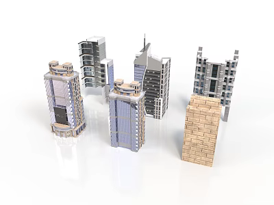 Building Models of Modern High Rise Structures With Diverse Architectural Designs 3d model