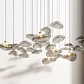 Elegant Modern Floating Glass Pendant Lights With Transparent Cloud Like Design And Hanging Light Effect