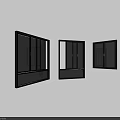 Black Framed Glass Windows Various Modern Styles Home Installation Design 3d model