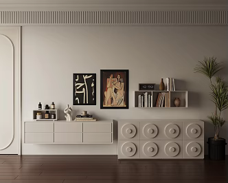 Modern Decorative Cabinet Low Cabinet Bucket Cabinet Decorative Cabinet Ornaments Books 3d model