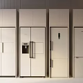 Modern White Kitchen Refrigerators With Various Styles And Designs On 3d model