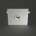White Square Downlight Spotlight With Wavy Pattern And LED Illumination Design 3d model