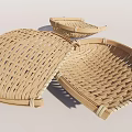 Handwoven Bamboo Baskets With Intricate Weave Design And Various Shapes