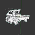 White Compact Single Cab Small Truck With Open Utility Bed Design 3d model