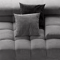 Gray Fabric Large Sectional Multi Person Sofa With Plush Cushions And Matching Ottoman