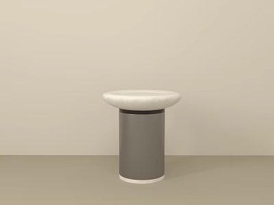 Modern Side Table With Sleek Marble Top And Gray Metal Base Design 3d model