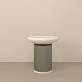 Modern Side Table With Sleek Marble Top And Gray Metal Base Design 3d model