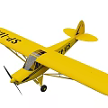 Bright Yellow Fighter Jet With Fixed Wings Single Engine And Wing Identification Numbers 3d model