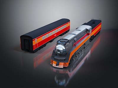 Modern train electric rail cartoon train light rail cartoon light rail 3d model