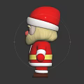 Cartoon Santa Claus Figurine With Red Outfit And White Beard