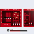 Red Fire Cabinets Equipped With Fire Extinguishers Sand Boxes And Shovels 3d model