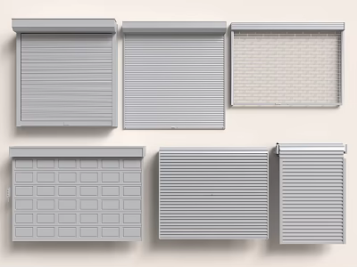 Gray Roller Shutters With Various Textured And Patterned Design Styles 3d model