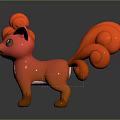 Red Nine Tailed Fox Game Movie Character With Fluffy Fur And White Chest