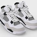 White and Black Jordan Sneakers with Gray Accents and Mesh Detailing