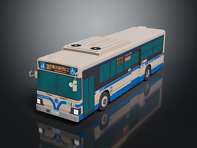 Modern Blue And Beige Rapid Transit Bus With Dark Windows And K10 Route 3d model
