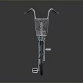 Stylish Light Blue Bicycle Featuring Wire Basket And Brown Seat Classic Design