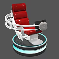 Futuristic Red Chair With White Frame Blue Light Base And Control Panel 3d model