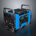 Black and Blue Atomic Power Generator With Control Panel And Handles