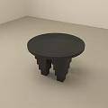 Modern Black Side Table With Sleek Stacked Base And Minimalist Design 3d model