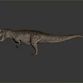 Realistic 3D Carnivorous Dinosaur With Head Crest Open Mouth And Brown Skin On Grey Background
