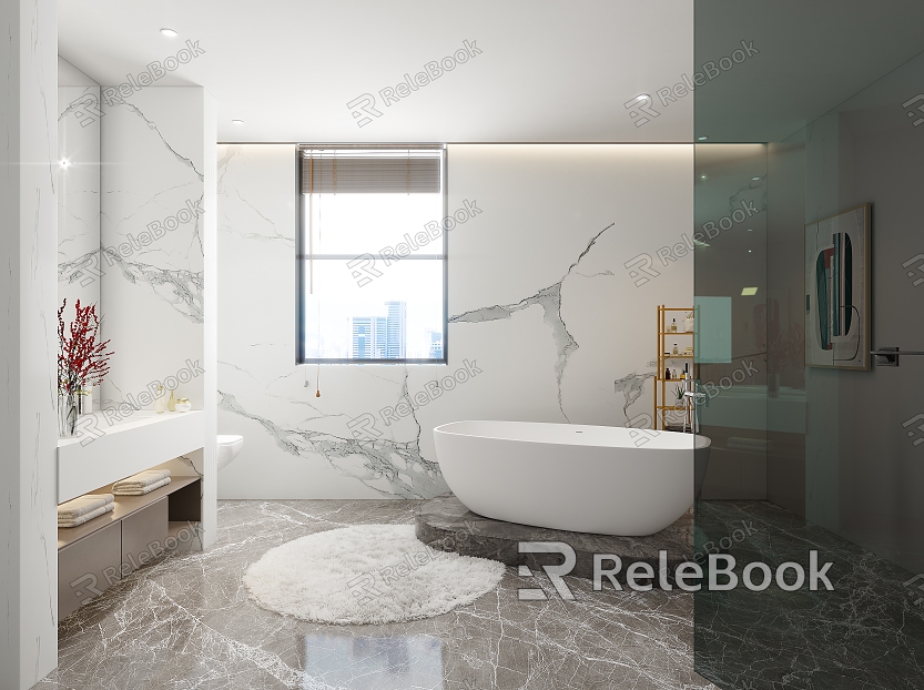 Light Luxury Bathroom Bathtub model