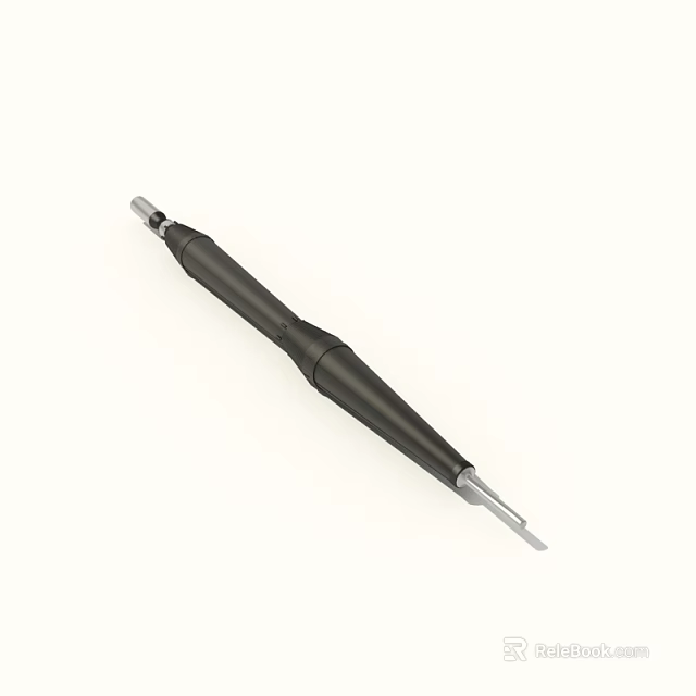 Black Metal Pen With Sleek Body And Two End Design For Writing Use 3d model 