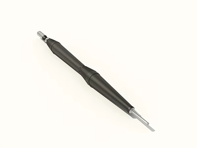 Black Metal Pen With Sleek Body And Two End Design For Writing Use 3d model