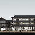 New Chinese-style Building Demonstration Zone Commerce 3d model