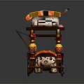 Wooden Functional Sushi Cart Featuring Salmon Decorated Pig Pulling And Small Dolls
