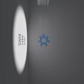 Ornamental Blue Gray Dot Beaded Pendant Hanging Decor Design For Interior Art