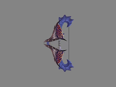 Ornate Fantasy Style Weapon With Purple Blue Decorative Scales And 3D Design 3d model