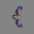 Ornate Fantasy Style Weapon With Purple Blue Decorative Scales And 3D Design