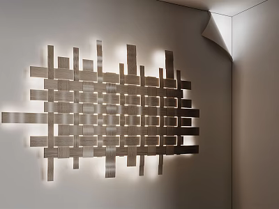 Modern wall lamp wood grain woven wall lamp 3d model