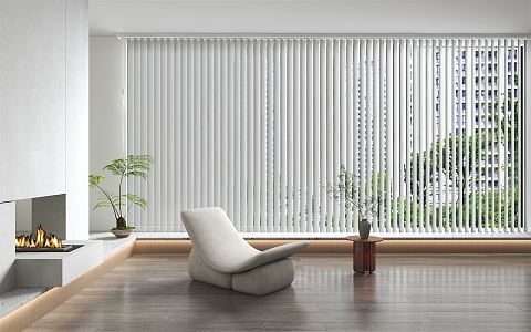 Modern venetian blinds dream curtain leisure sofa 3d model