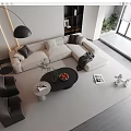 Sofa coffee table combination 3d model