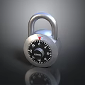 Silver Combination Padlock With Unican Brand Red Indicator And Numbered Dial