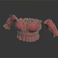 Red Ruffled Household Bowl With Frilled Sleeve Covers For Home Decorative Use