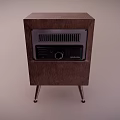 Vintage Television With Wooden Case Woven Panel Retro Design And Stand Legs