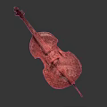 Red Violin Shaped Pendant with Intricate Decorative Patterns for Home Wall Decoration
