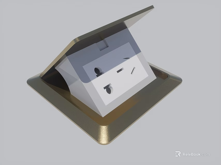 Open Floor Mounted Switch Panel with Socket and Modern Design 3d model 