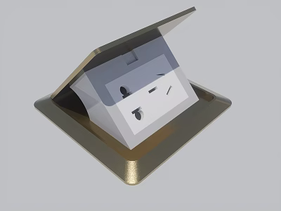 Open Floor Mounted Switch Panel with Socket and Modern Design 3d model