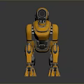 Yellow Mechanical Robot Dog Featuring Spiral Tail And Robotic Legs Design