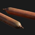 Rusty Brown Cylindrical Metal Pipes With Worn Surface And Metal End Fittings