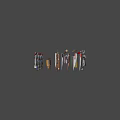 Medieval Game and Movie Characters with Various Colored Armors and Different Costume Styles